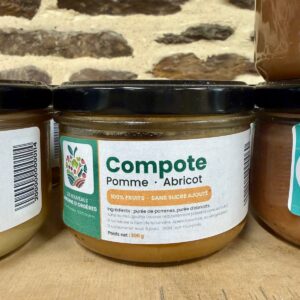 Compote pomme abricot - Les Nouveaux Jardins d'Orgères