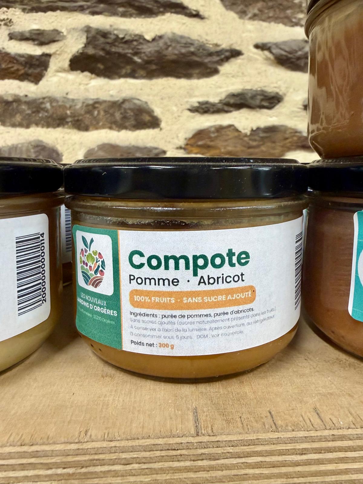 Compote pomme abricot - Les Nouveaux Jardins d'Orgères