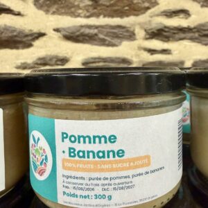 Compote pomme banane - Les Nouveaux Jardins d'Orgères