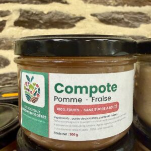 Compote pomme fraise - Les Nouveaux Jardins d'Orgères