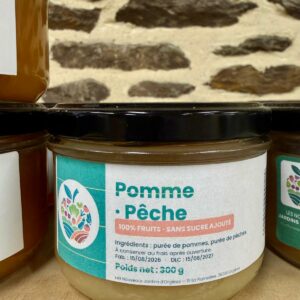 Compote pomme pêche - Les Nouveaux Jardins d'Orgères