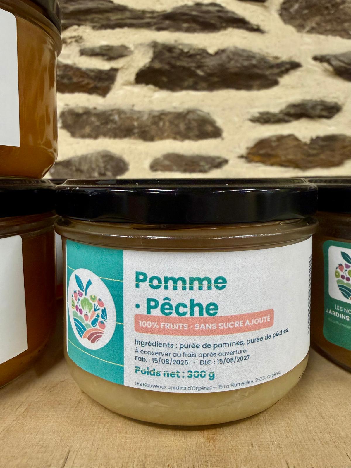 Compote pomme pêche - Les Nouveaux Jardins d'Orgères