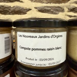 Compote pomme raisin - Les Nouveaux Jardins d'Orgères