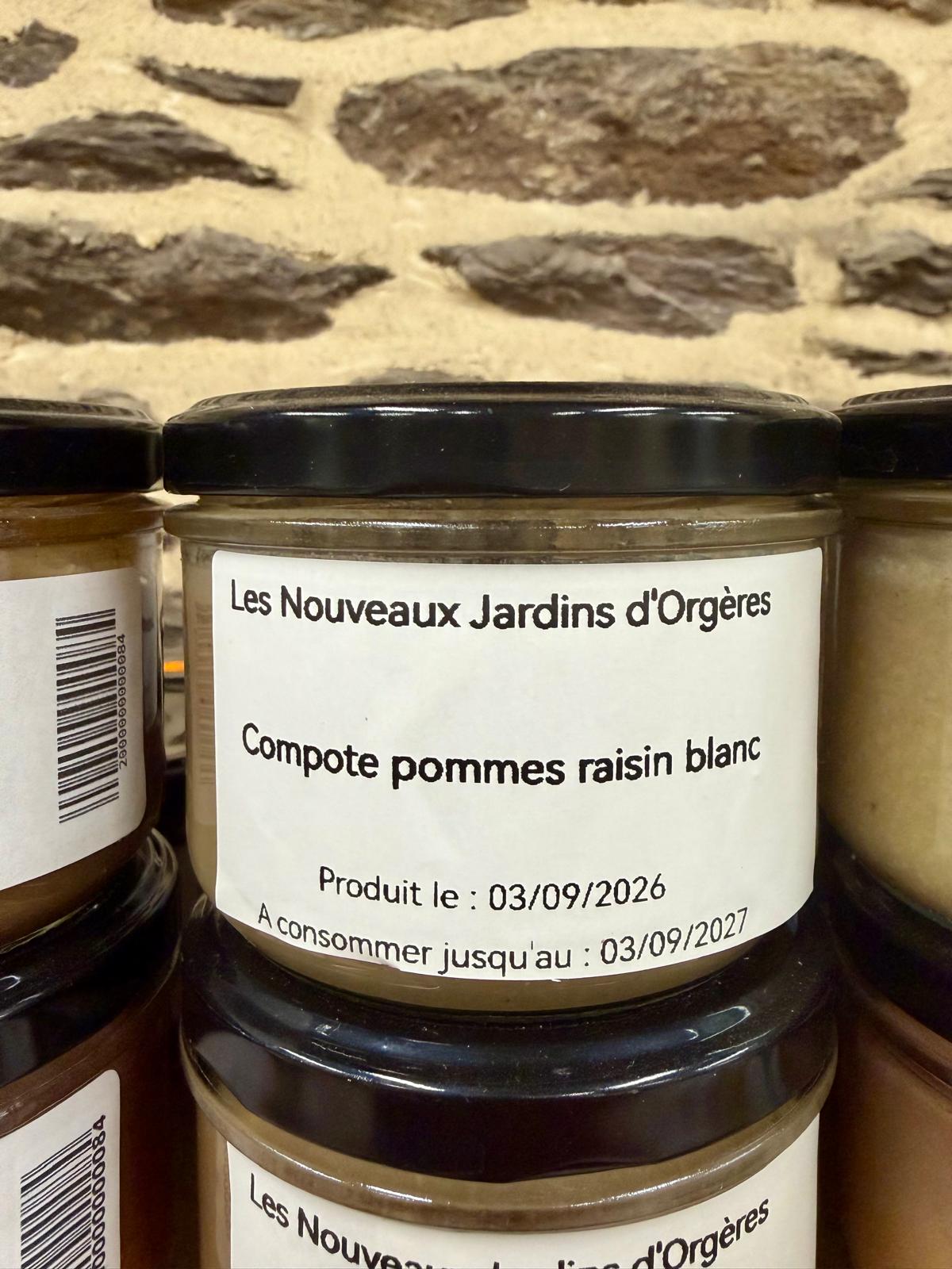 Compote pomme raisin - Les Nouveaux Jardins d'Orgères