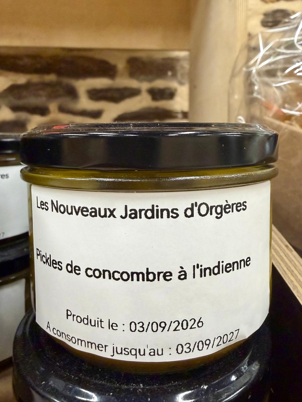 Pickles de concombre à l'indienne