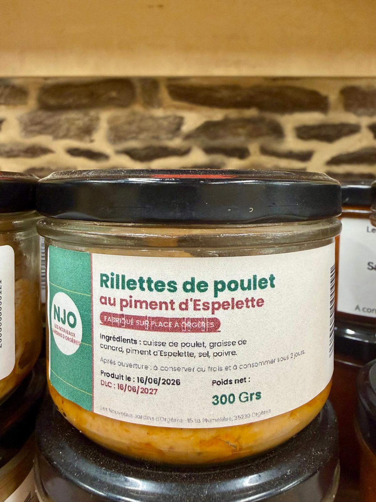 Rillettes de poulet au piment d'Espelette